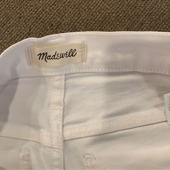 Madewell 9" Mid-Rise Button Fly Skinny Jeans in Pure White 26 - Picture 6 of 7